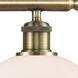 Ballston Athens 2 Light 16 inch Antique Brass Bath Vanity Light Wall Light in Incandescent, Matte White Glass, Ballston 