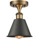 Ballston Smithfield LED 7 inch Brushed Brass Semi-Flush Mount Ceiling Light