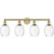 Edison Preston 4 Light 33.25 inch Brushed Brass Bath Vanity Light Wall Light in Clear