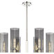 Claverack 6 Light 28.38 inch Polished Nickel Chandelier Ceiling Light in Plated Smoke Glass
