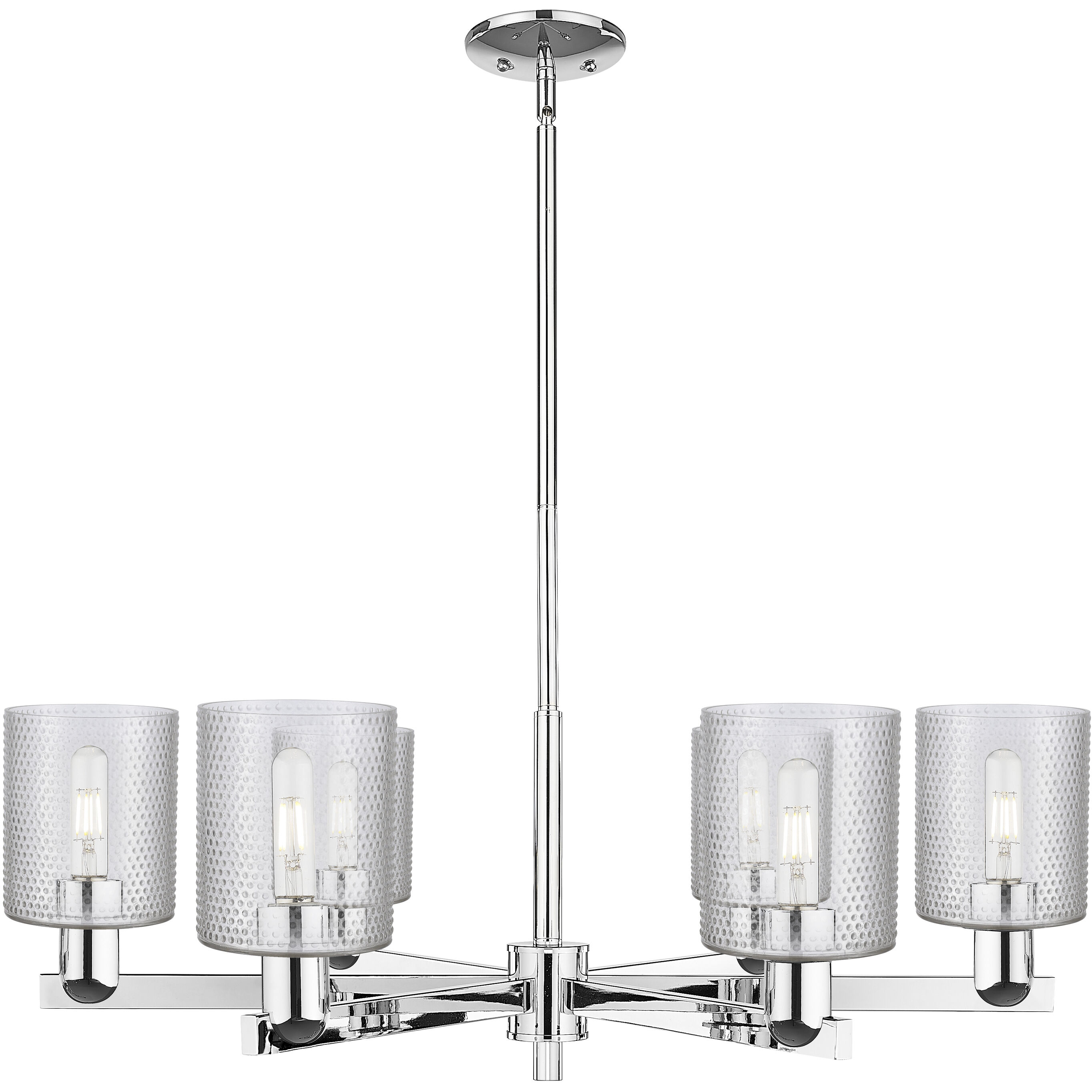 Arcadia Cobbleskill 6 Light 34.75 inch Polished Chrome Chandelier Ceiling Light in Clear