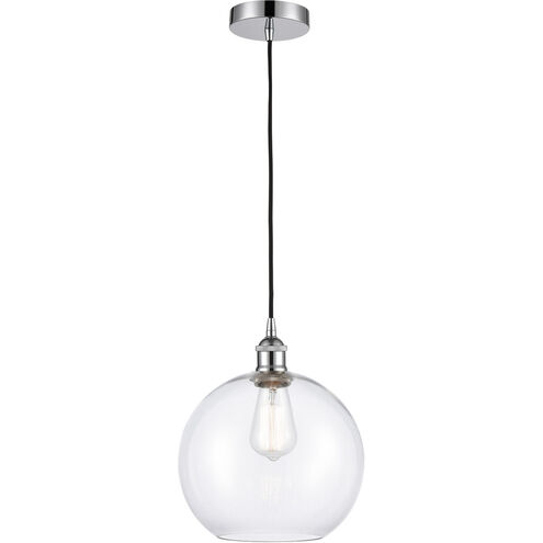 Edison Athens LED 10 inch Polished Chrome Mini Pendant Ceiling Light in Clear Glass