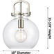 Newton Sphere 1 Light 10 inch Brushed Brass Pendant Ceiling Light in Matte White Glass