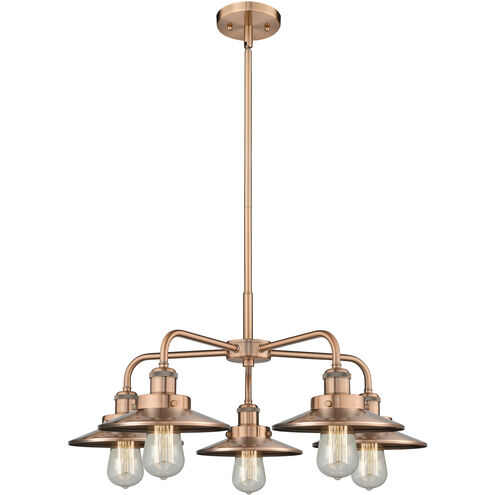 Ballston Urban 5 Light 26 inch Antique Copper Chandelier Ceiling Light