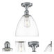 Edison Bristol Glass 1 Light 9 inch Polished Chrome Semi-Flush Mount Ceiling Light in Clear Glass