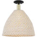 Natural Ballston Dome 1 Light 15.75 inch Black Antique Brass Semi-Flush Mount Ceiling Light