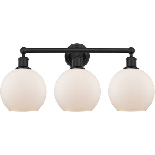 Athens 3 Light 26 inch Matte Black Bath Vanity Light Wall Light in Matte White