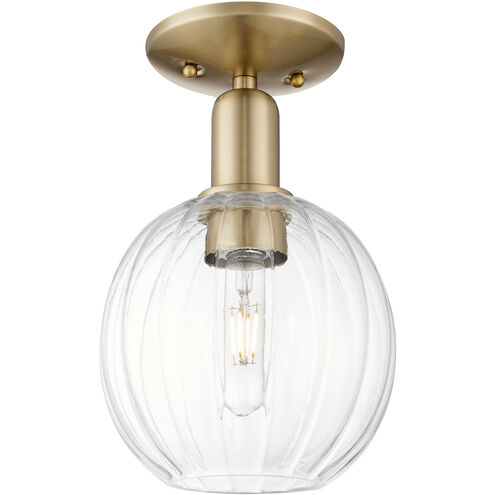 Downtown Urban Preston 1 Light 7 inch Champagne Bronze Semi-Flush Mount Ceiling Light in Clear