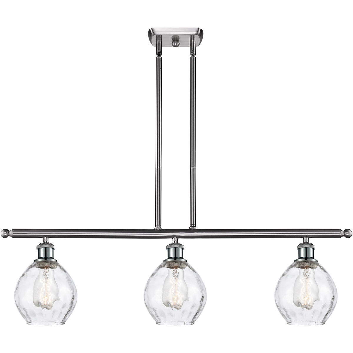 Ballston Small Waverly 3 Light 36 inch Brushed Satin Nickel Island Light Ceiling Light, Ballston