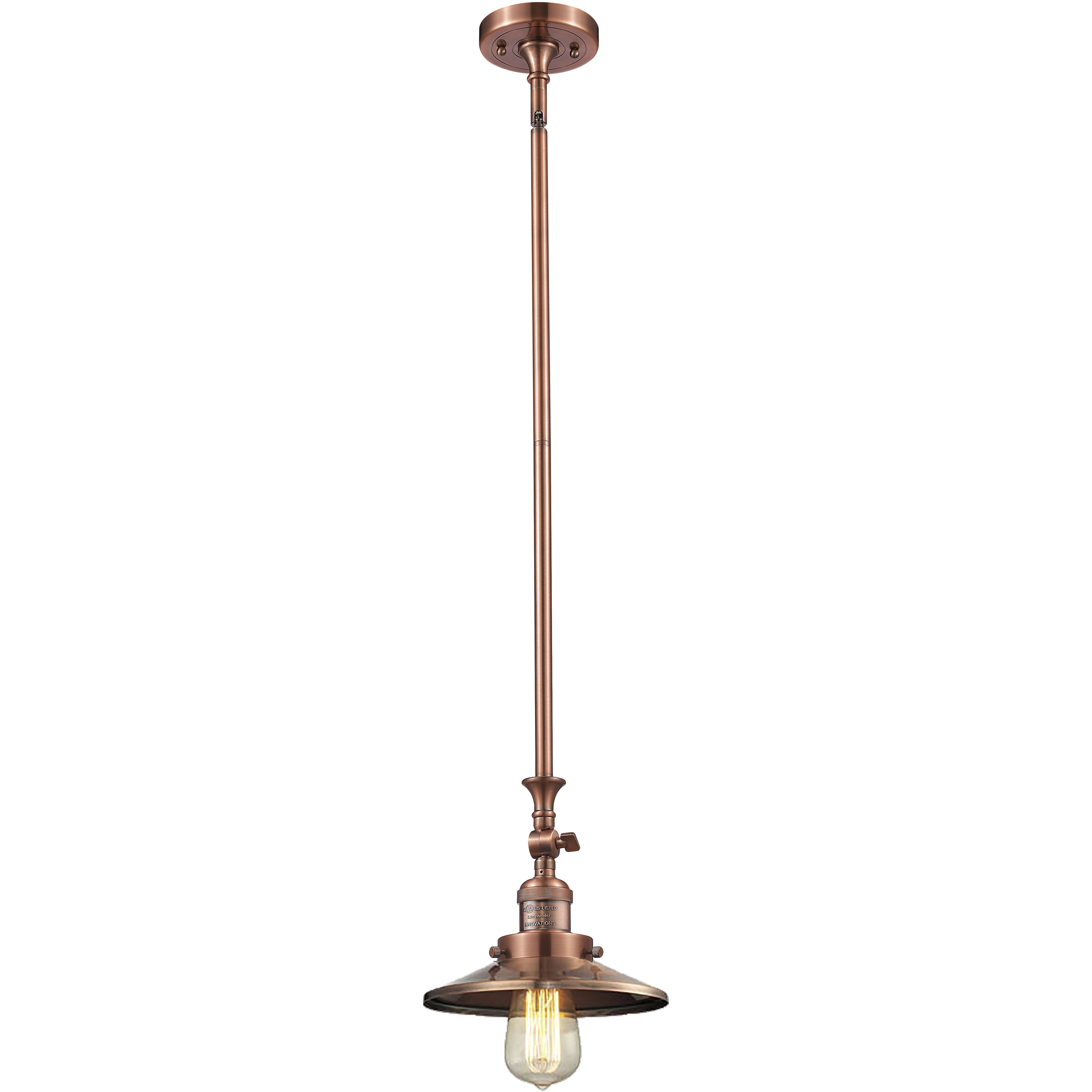 Franklin Restoration Railroad 1 Light 8 inch Antique Copper Mini Pendant Ceiling Light in Incandescent, Franklin Restoration