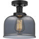 Bell 1 Light 6.5 inch Matte Black Semi-Flush Mount Ceiling Light