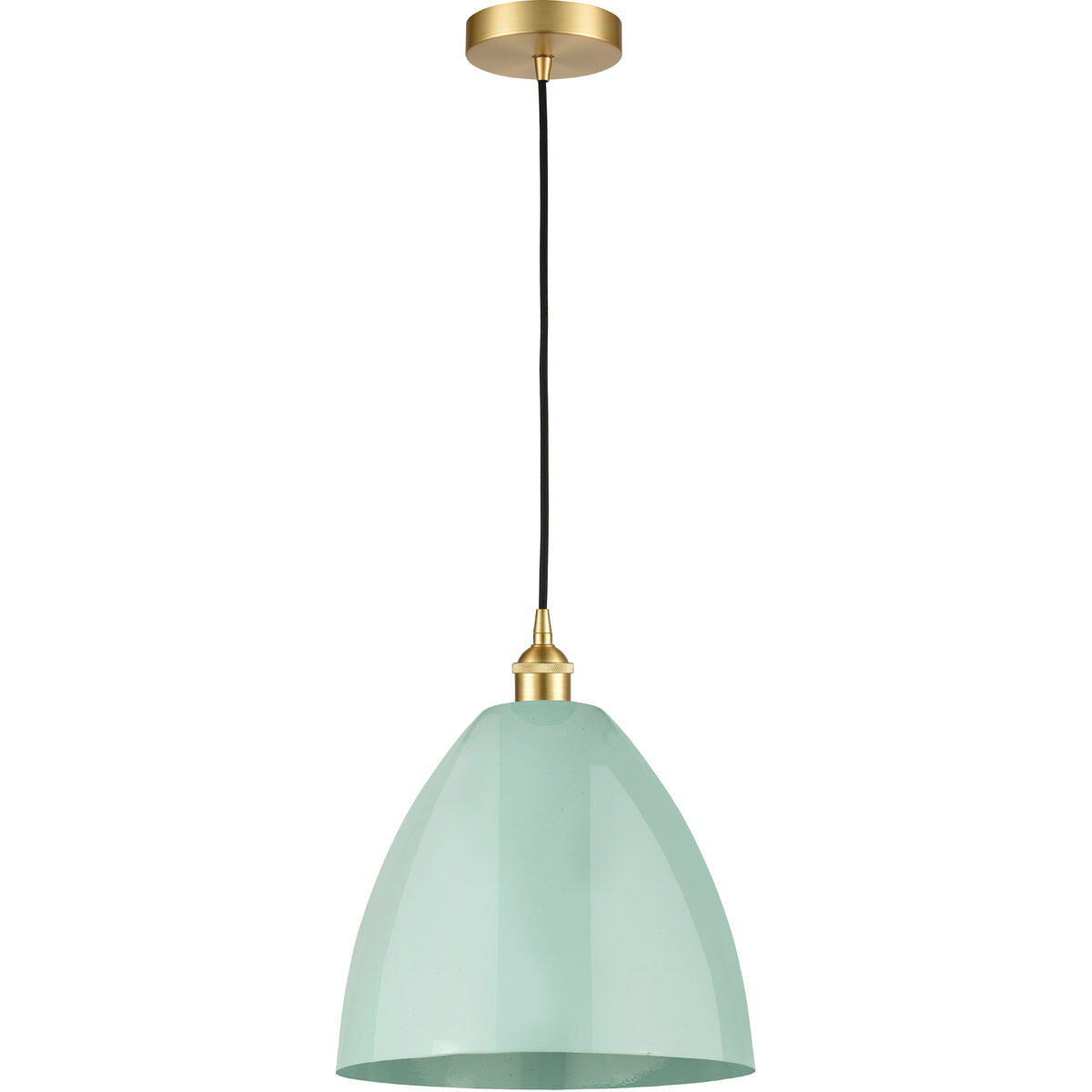 Edison Plymouth Dome LED 12 inch Antique Brass Mini Pendant Ceiling Light