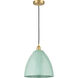 Edison Plymouth Dome LED 12 inch Antique Brass Mini Pendant Ceiling Light