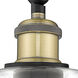 Ballston Hadley LED 5.3 inch Black Antique Brass Sconce Wall Light in Clear Glass