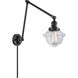 Small Oxford 30 inch 3.5 watt Matte Black Swing Arm Wall Light in Clear Glass, Franklin Restoration