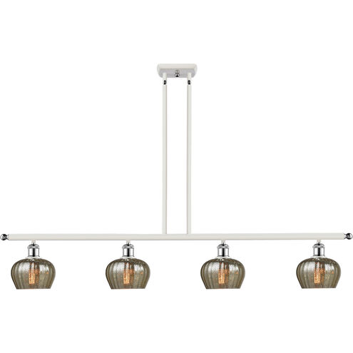 Ballston Fenton LED 48 inch White and Polished Chrome Island Light Ceiling Light in Mercury Glass, Ballston