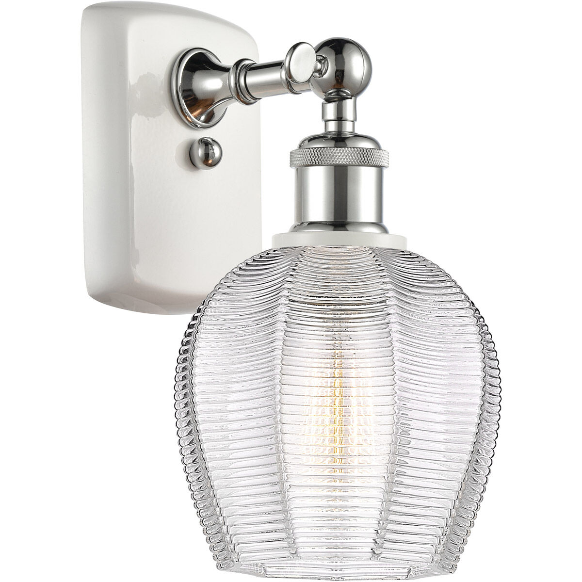 Ballston Norfolk LED 6 inch White and Polished Chrome Sconce Wall Light in Clear Glass