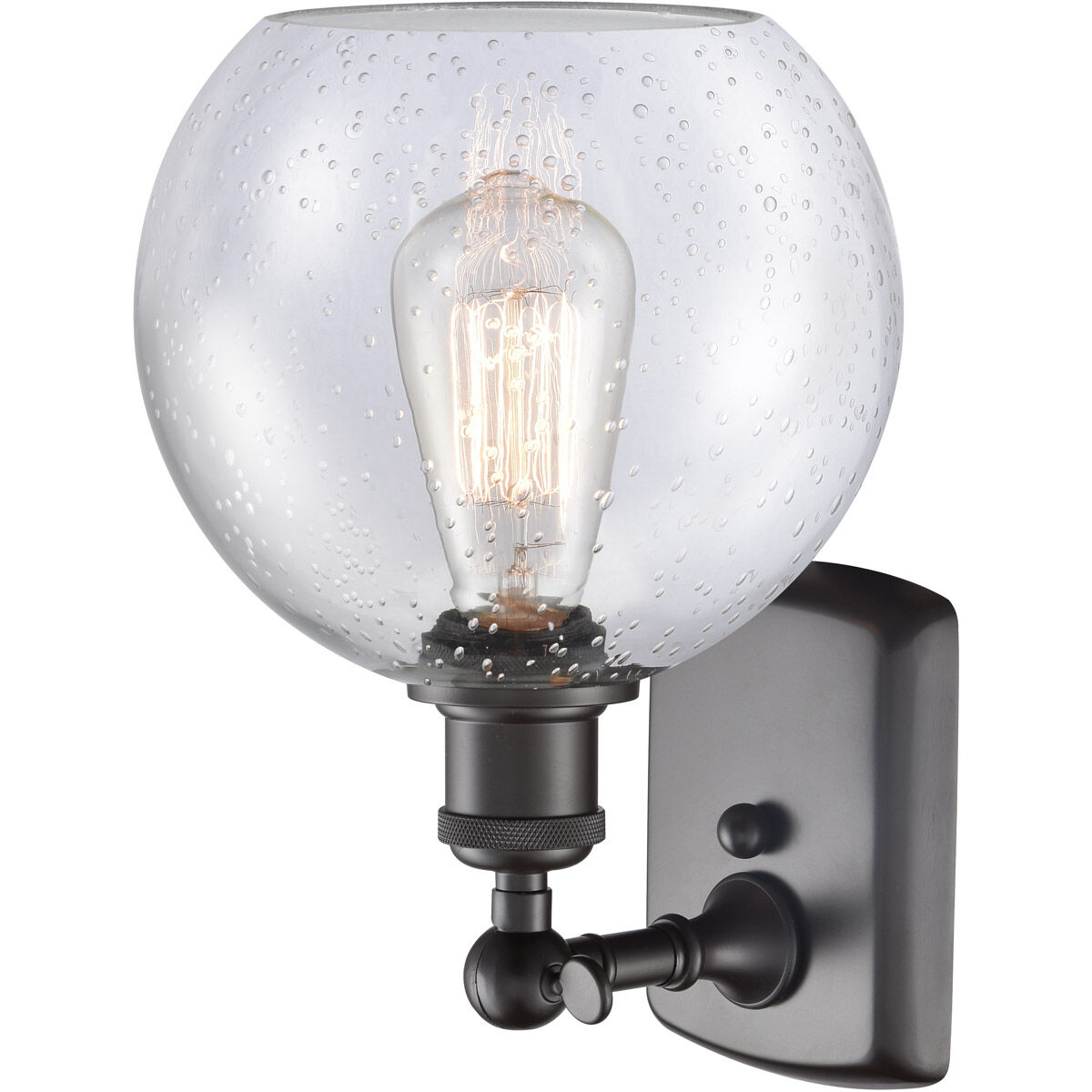 Ballston Athens 1 Light 8 inch Oil Rubbed Bronze Sconce Wall Light in Seedy Glass, Ballston