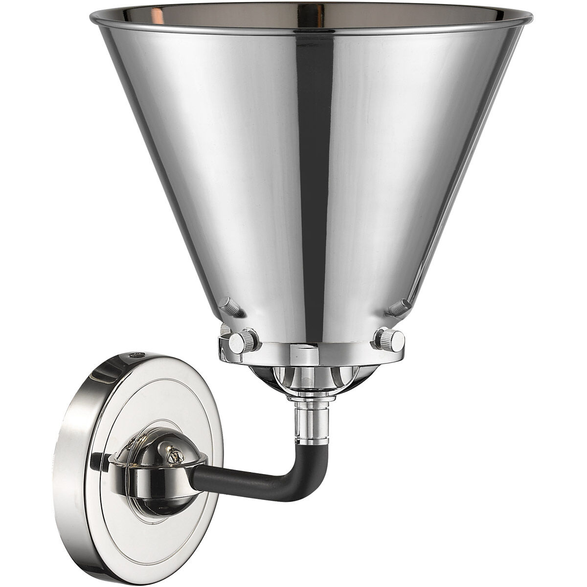 Nouveau Appalachian LED 8 inch Black Polished Nickel Sconce Wall Light, Nouveau