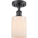 Ballston Hadley LED 4.5 inch Matte Black Semi-Flush Mount Ceiling Light in Matte White Glass, Ballston