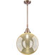 Beacon 1 Light 12 inch Antique Copper Mini Pendant Ceiling Light in Mercury Glass