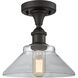 Ballston Orwell 1 Light 8 inch Oil Rubbed Bronze Semi-Flush Mount Ceiling Light in Clear Glass, Ballston