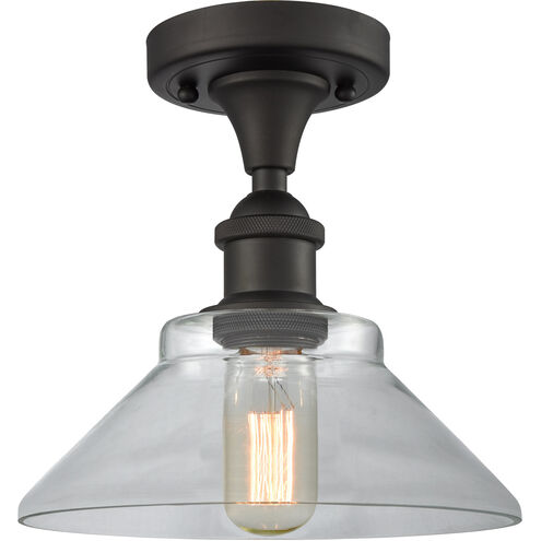 Ballston Orwell 1 Light 8 inch Oil Rubbed Bronze Semi-Flush Mount Ceiling Light in Clear Glass, Ballston