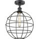 Lake Placid 1 Light 12 inch Matte Black Semi-Flush Mount Ceiling Light