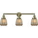 Franklin Restoration Chatham 3 Light 30 inch Antique Brass Bath Vanity Light Wall Light in Incandescent, Mercury Glass, Franklin Restoration