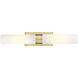 Ballston Urban 2 Light 24 inch Brushed Brass Bath Vanity Light Wall Light in Striped White Glass