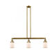 Franklin Restoration Small Bell LED 38 inch Brushed Brass Island Light Ceiling Light in Matte White Glass, Franklin Restoration