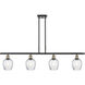 Ballston Salina 4 Light 48 inch Black Antique Brass Island Light Ceiling Light, Ballston