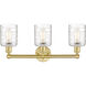 Cobbleskill 3 Light 23 inch Satin Gold Bath Vanity Light Wall Light in Deco Swirl