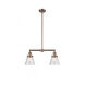 Franklin Restoration Small Cone 2 Light 21 inch Antique Copper Chandelier Ceiling Light in Seedy Glass, Franklin Restoration
