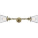 Franklin Restoration Small Cone LED 6 inch Antique Brass Bath Vanity Light Wall Light in Seedy Glass, Franklin Restoration