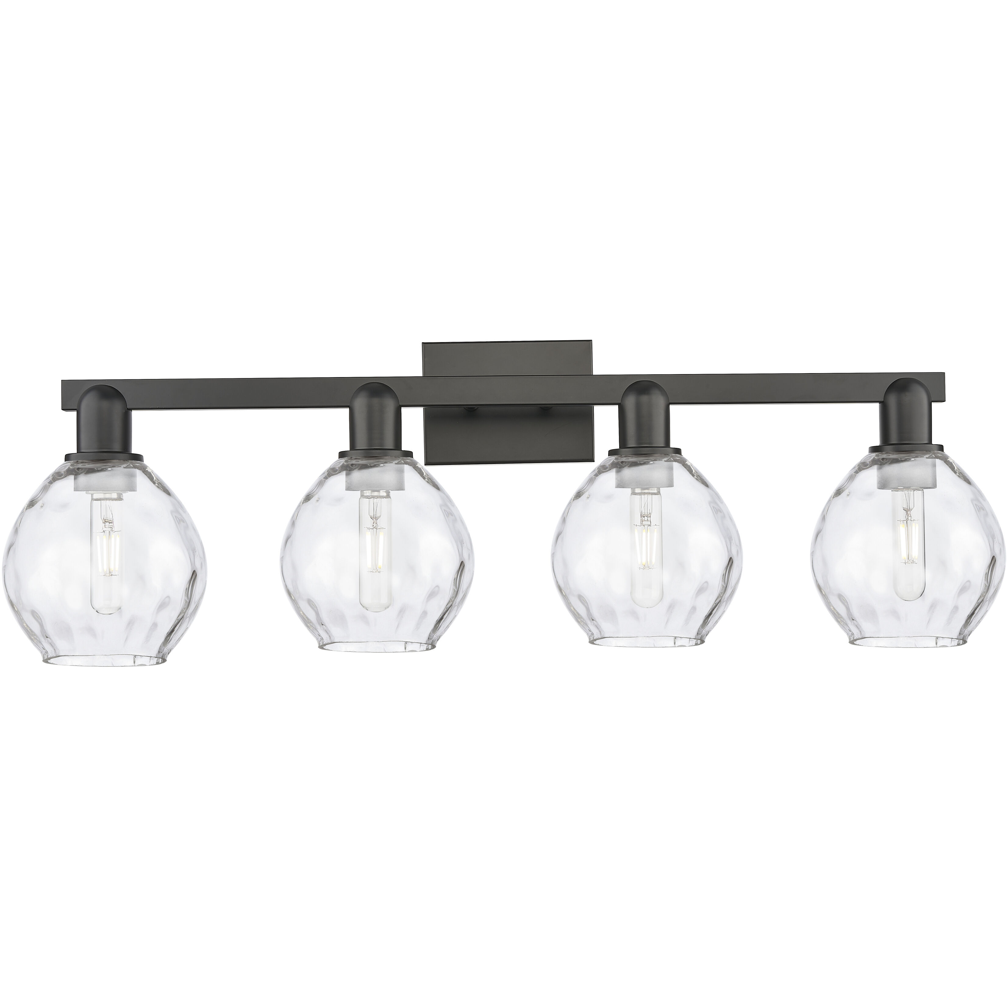 Arcadia Waverly 4 Light 33 inch Matte Black Bath Vanity Light Wall Light