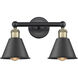 Smithfield 2 Light 15.5 inch Black Antique Brass Bath Vanity Light Wall Light in Matte Black