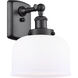 Ballston Large Bell LED 8 inch Matte Black Sconce Wall Light in Matte White Glass, Ballston