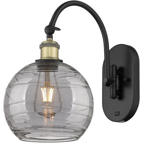 Ballston Athens Deco Swirl 1 Light 8 inch Black Antique Brass Sconce Wall Light