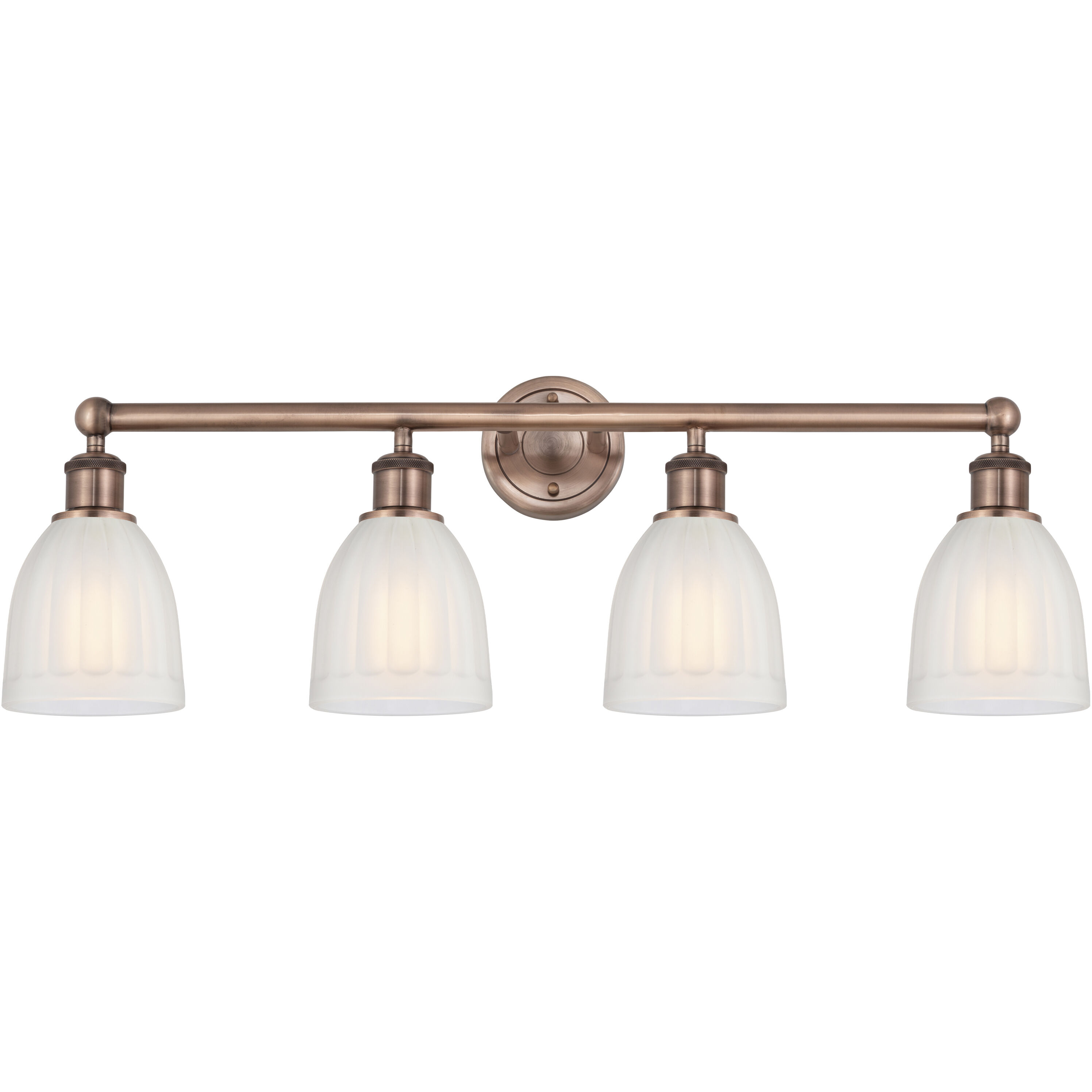 Brookfield 4 Light 32.75 inch Antique Copper Bath Vanity Light Wall Light in White