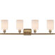 Ballston Hadley LED 36 inch Brushed Brass Bath Vanity Light Wall Light in Matte White Glass, Ballston