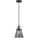 Franklin Restoration Cone 1 Light 6 inch Black Antique Brass Mini Pendant Ceiling Light in Incandescent, Plated Smoke