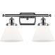 Ballston Large Cone LED 16 inch Polished Chrome Bath Vanity Light Wall Light in Matte White Glass, Ballston