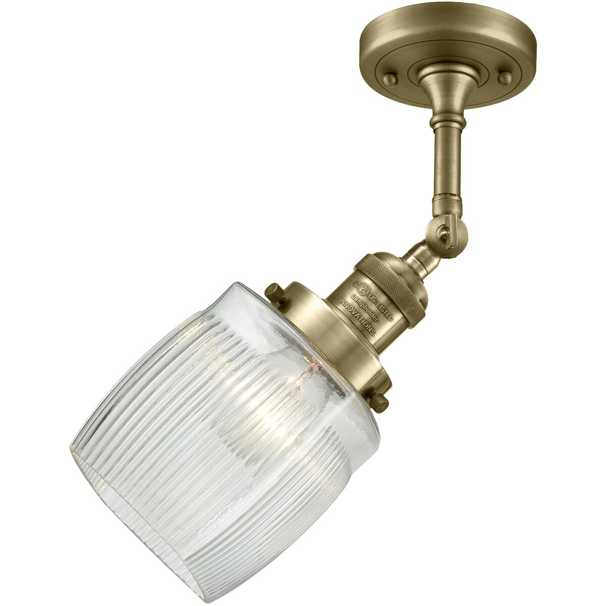 Franklin Restoration Colton 1 Light 6 inch Antique Brass Sconce Wall Light in Incandescent, Clear Halophane Glass, Franklin Restoration