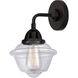 Nouveau 2 Small Oxford LED 7.5 inch Matte Black Sconce Wall Light in Clear Glass