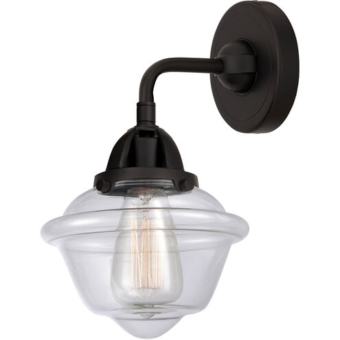 Nouveau 2 Small Oxford LED 7.5 inch Matte Black Sconce Wall Light in Clear Glass