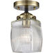 Nouveau Colton 1 Light 6 inch Black Antique Brass Semi-Flush Mount Ceiling Light, Nouveau