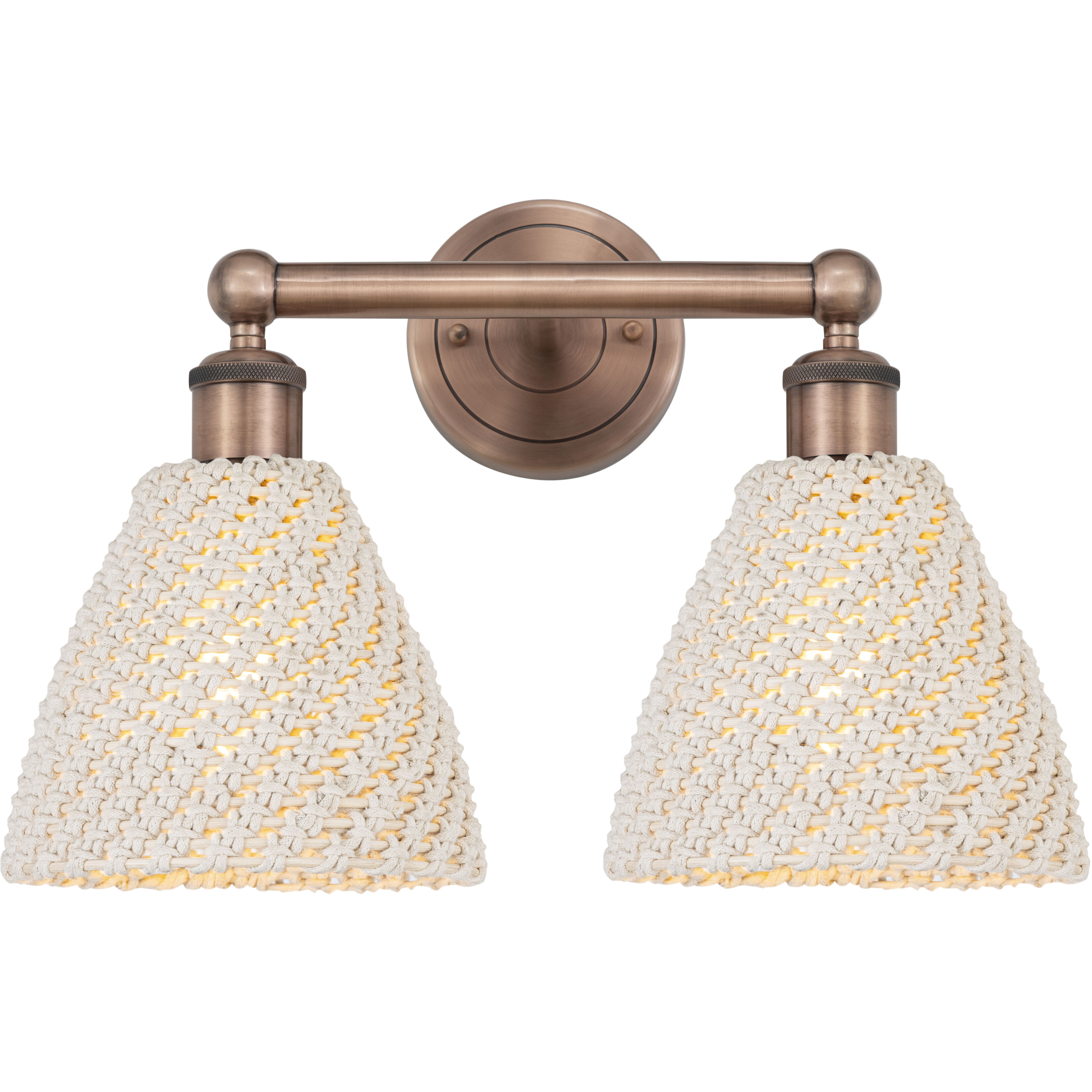 Edison Bristol Natural 2 Light 16.5 inch Antique Copper Bath Vanity Light Wall Light