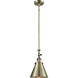Franklin Restoration Appalachian 1 Light 8 inch Antique Brass Mini Pendant Ceiling Light in Incandescent, Franklin Restoration