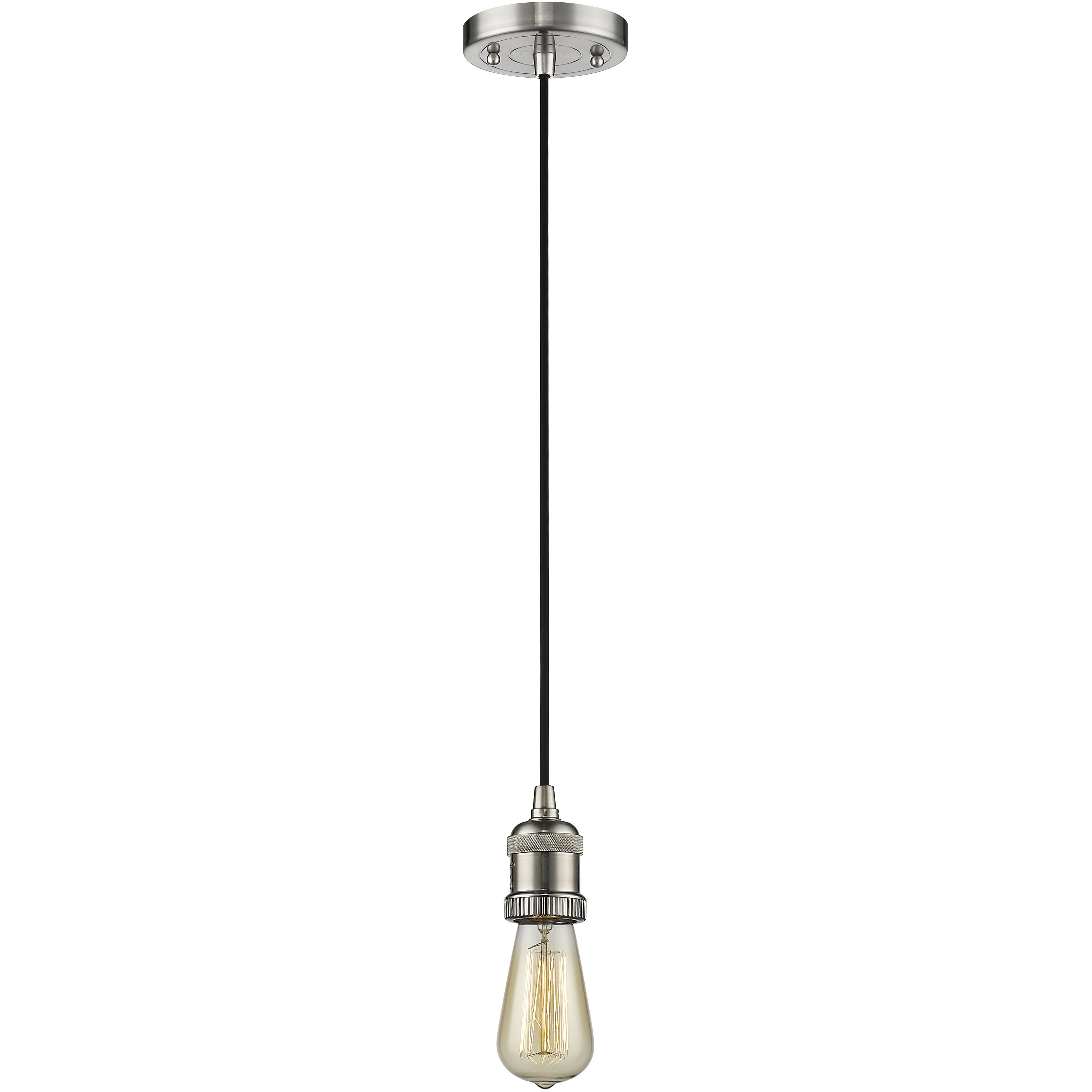 Franklin Restoration Bullet 1 Light 7 inch Brushed Satin Nickel Mini Pendant Ceiling Light in Incandescent, Seedy